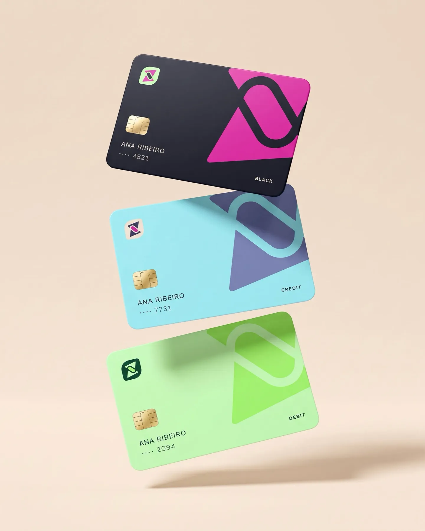 The wallet’s payment cards in a scene generated with AI