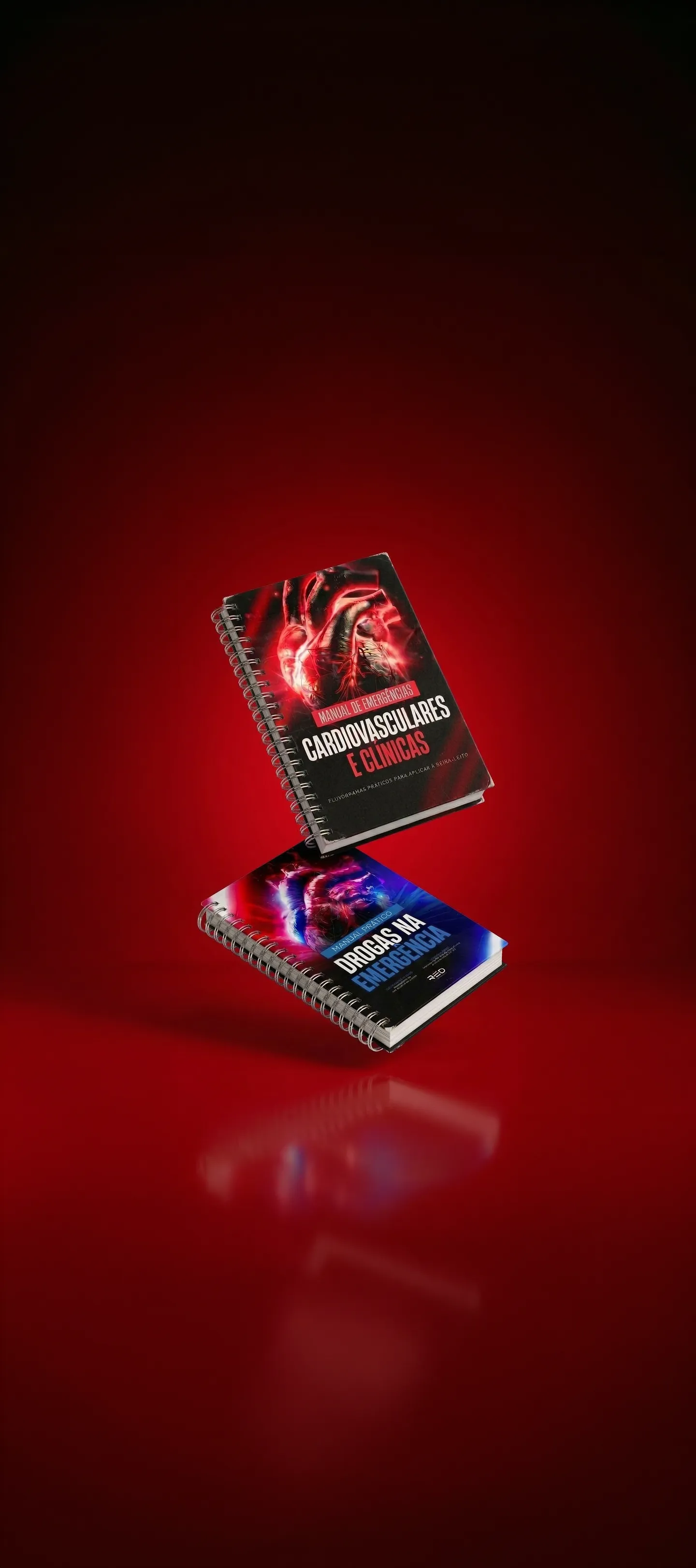 The two printed manuals floating on red, generated with AI