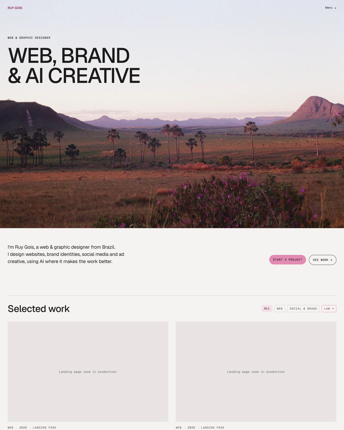 Home page design in Figma